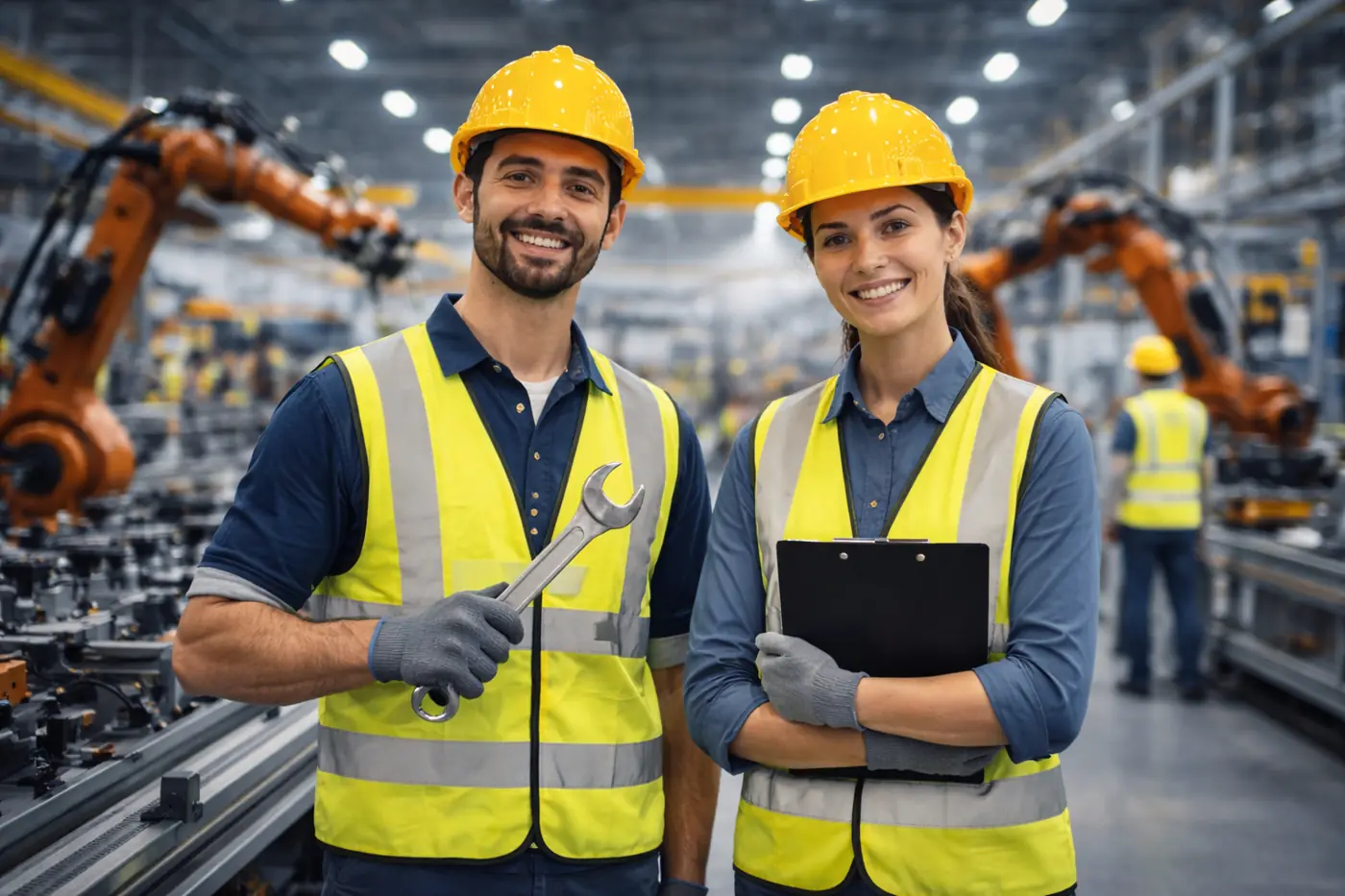 Industriehelfer in einer Fabrik bei betrieblichen Abläufen. Unterstützung für Produktion, Fertigung und Montage bundesweit.