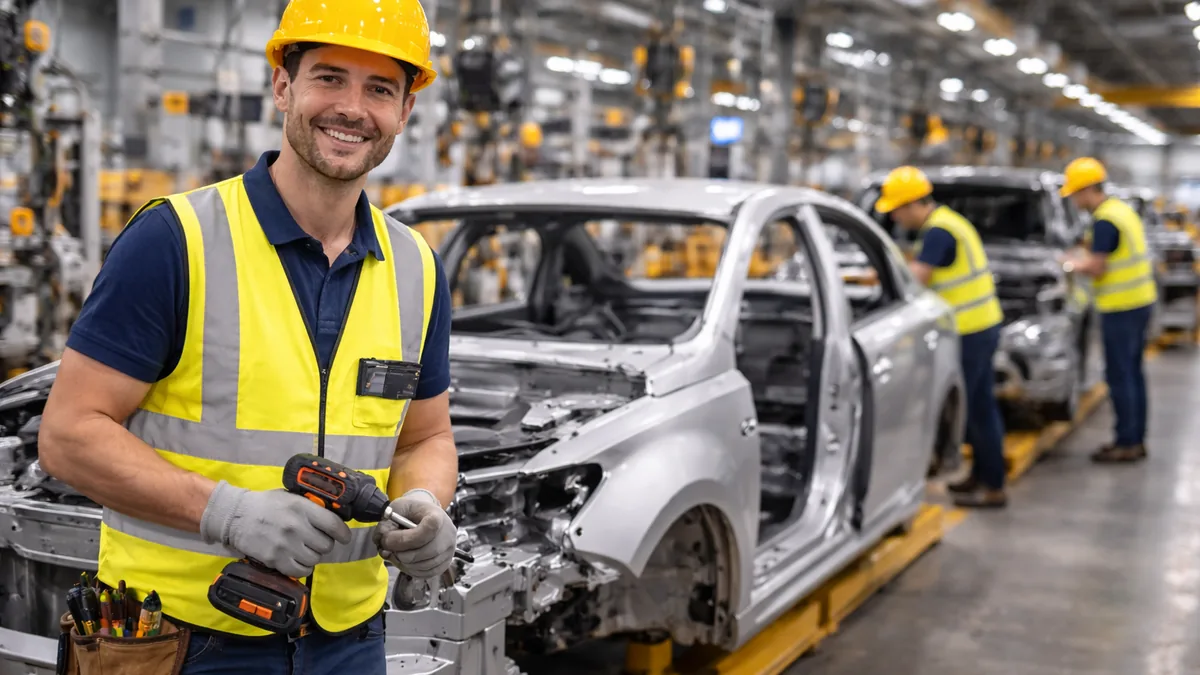 Montagehelfer bei der Arbeit als Beispiel für einsatzorientiertes Personal