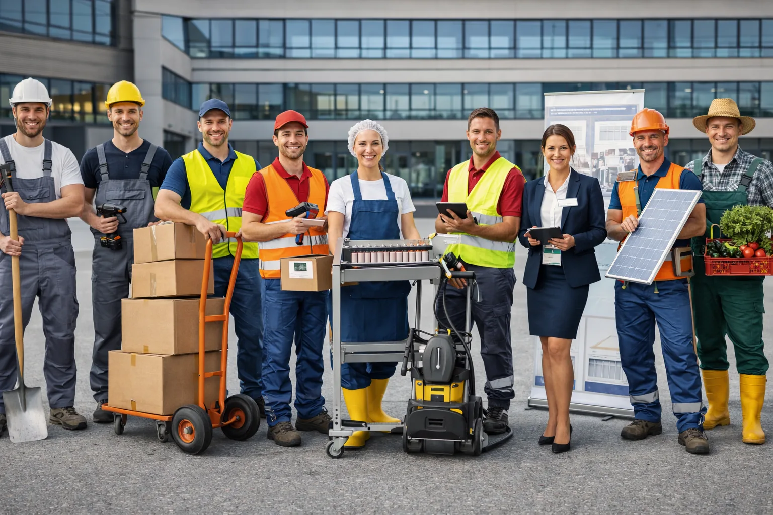 10 Helfer aus verschiedenen Dienstleistungsbereichen von Personal-Finden24 für Unternehmen in ganz Deutschland